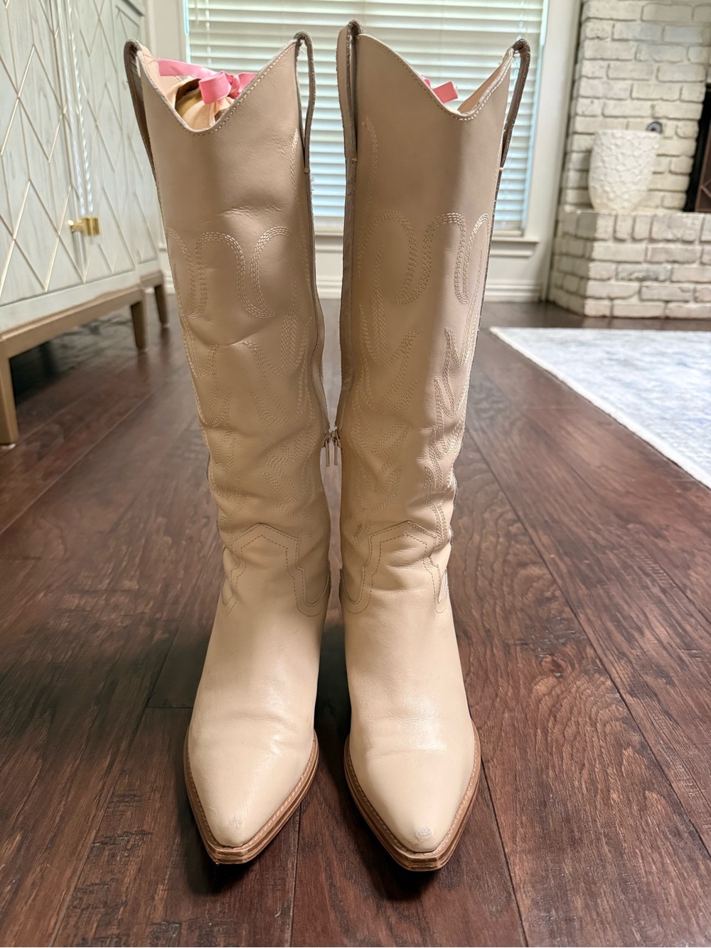 Agency Ivory Leather Western Boots - Women’s Size 9